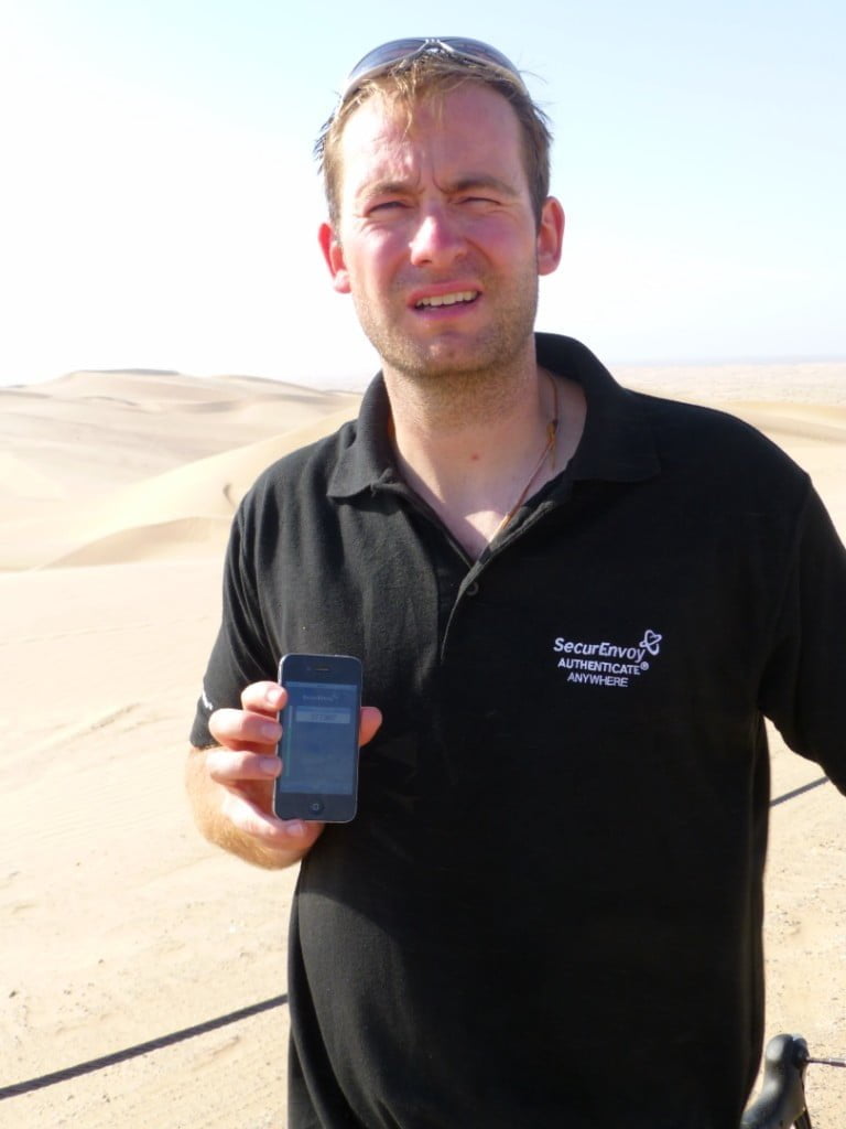 Two Factor Authentication taking place in a remote desert
